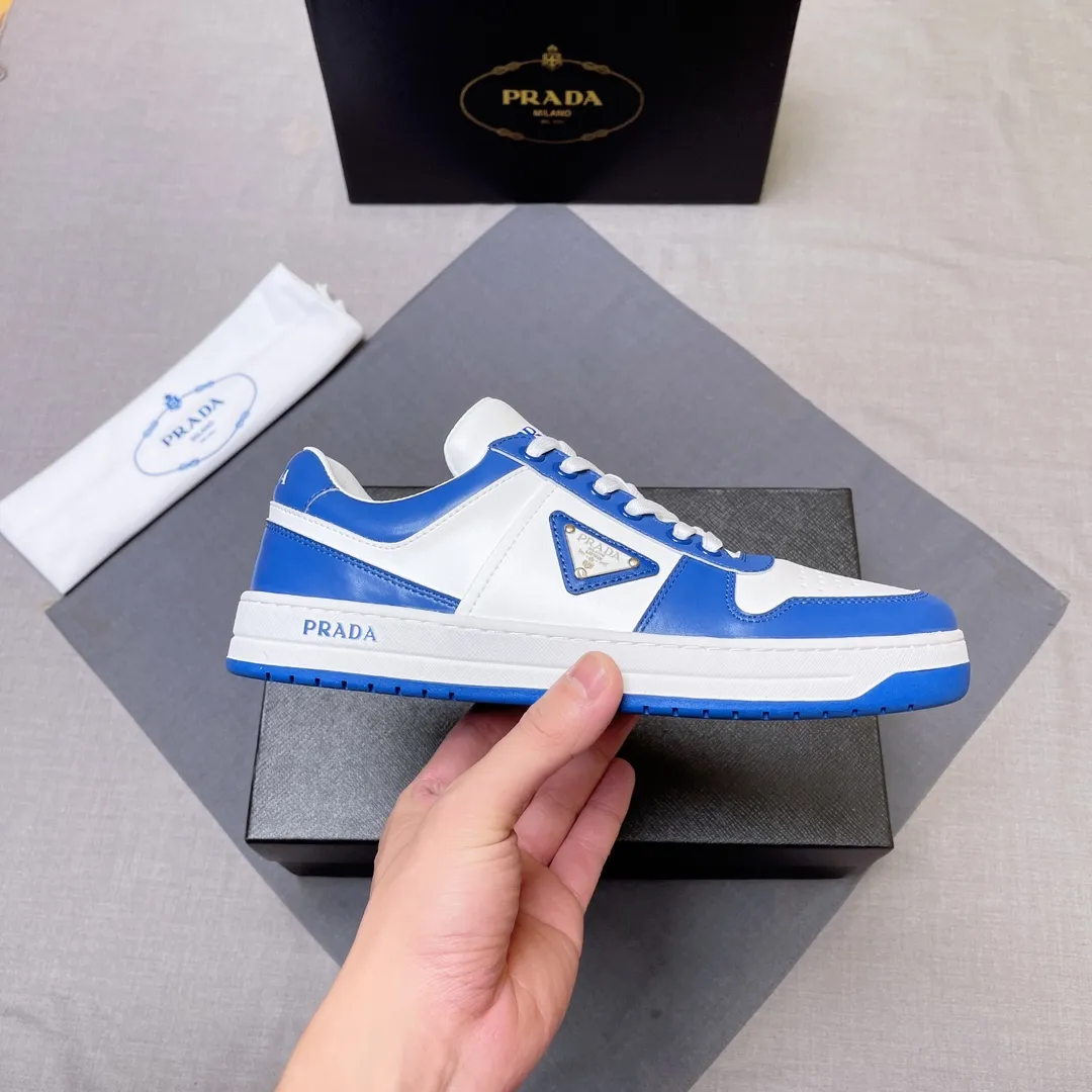 P380 Prada Prada's new men's leather sneakers, the highest version on the market, any comparison is welcome🆚! The original leather has excellent texture and is super high-end! Fetal sheep net lining imported from Italy, removable pad! Luxurious materials and fine workmanship, highly recommended! Code number 38-45 No. 058